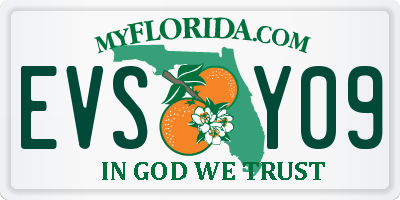 FL license plate EVSY09