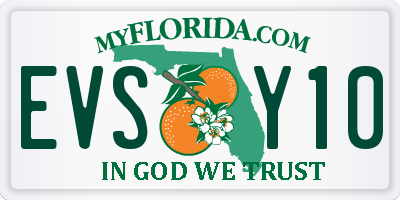 FL license plate EVSY10