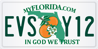 FL license plate EVSY12