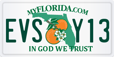 FL license plate EVSY13