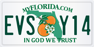 FL license plate EVSY14
