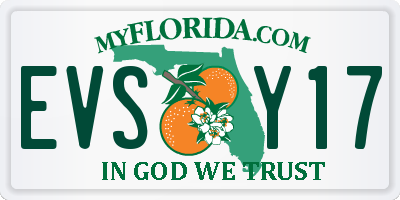 FL license plate EVSY17