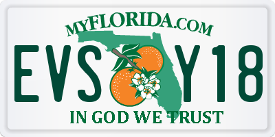 FL license plate EVSY18