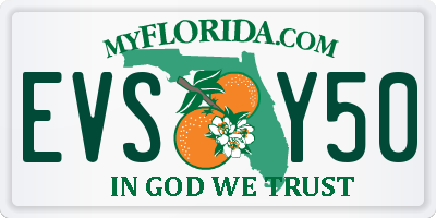 FL license plate EVSY50