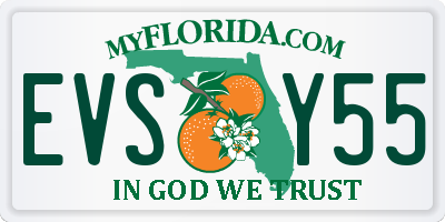 FL license plate EVSY55