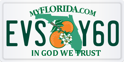 FL license plate EVSY60