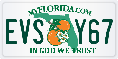 FL license plate EVSY67