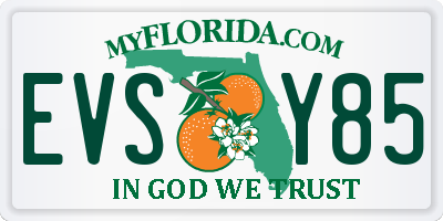 FL license plate EVSY85