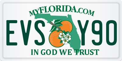FL license plate EVSY90
