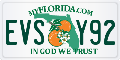 FL license plate EVSY92