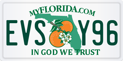 FL license plate EVSY96