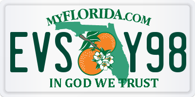 FL license plate EVSY98