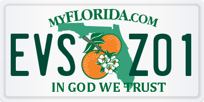 FL license plate EVSZ01
