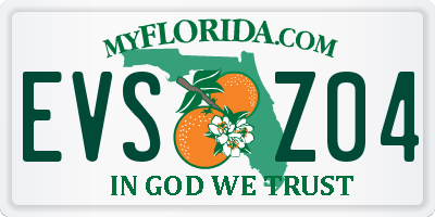 FL license plate EVSZ04