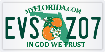 FL license plate EVSZ07