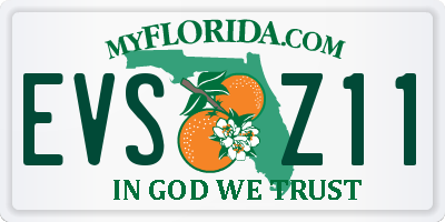 FL license plate EVSZ11