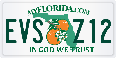 FL license plate EVSZ12