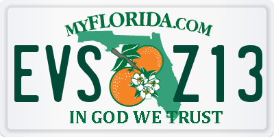 FL license plate EVSZ13