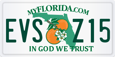 FL license plate EVSZ15
