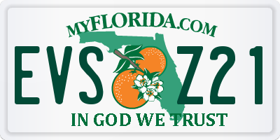 FL license plate EVSZ21