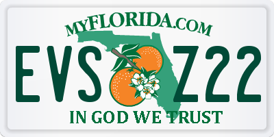 FL license plate EVSZ22