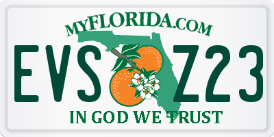 FL license plate EVSZ23
