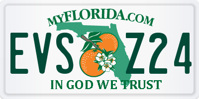 FL license plate EVSZ24