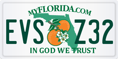 FL license plate EVSZ32