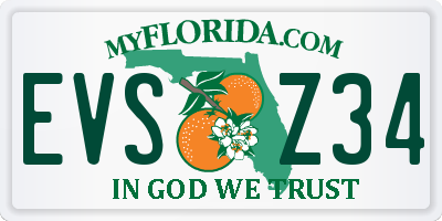 FL license plate EVSZ34