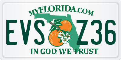 FL license plate EVSZ36
