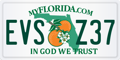 FL license plate EVSZ37