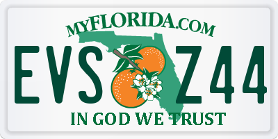 FL license plate EVSZ44