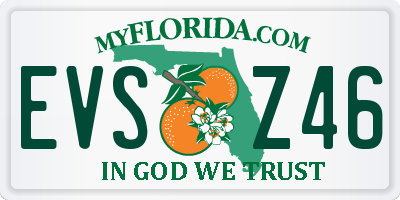FL license plate EVSZ46