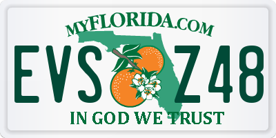 FL license plate EVSZ48