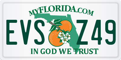 FL license plate EVSZ49