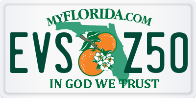 FL license plate EVSZ50
