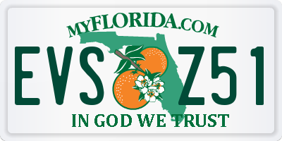 FL license plate EVSZ51