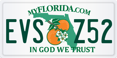 FL license plate EVSZ52