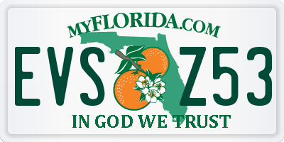 FL license plate EVSZ53