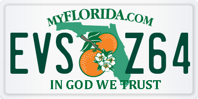 FL license plate EVSZ64