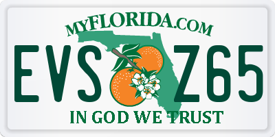 FL license plate EVSZ65
