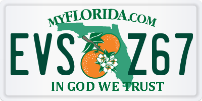 FL license plate EVSZ67