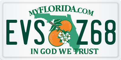 FL license plate EVSZ68