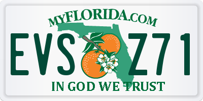 FL license plate EVSZ71