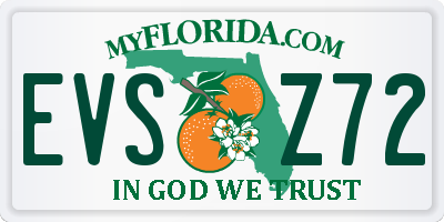 FL license plate EVSZ72