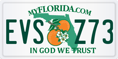 FL license plate EVSZ73