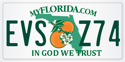 FL license plate EVSZ74