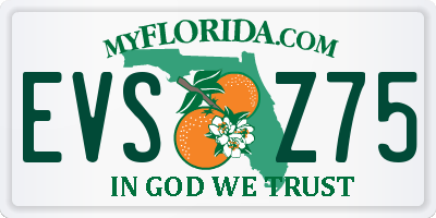 FL license plate EVSZ75