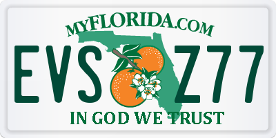 FL license plate EVSZ77