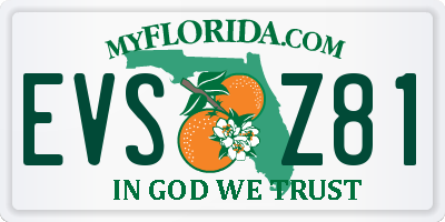 FL license plate EVSZ81